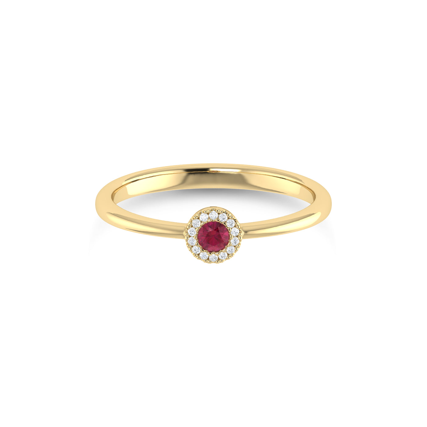 14K Gold Diamond & Ruby Ring