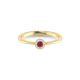 14K Gold Diamond & Ruby Ring