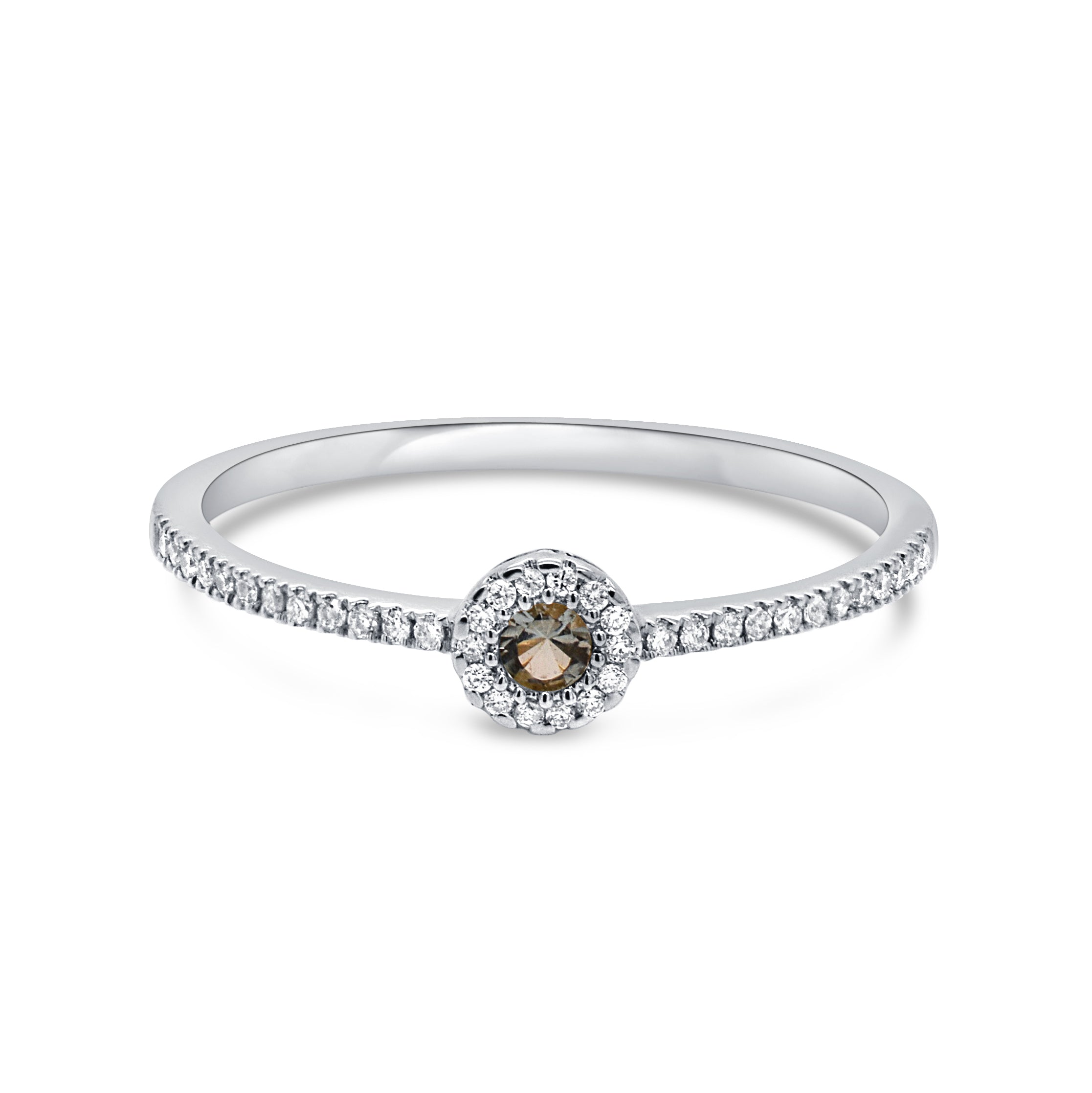 14K Gold & Diamond Aquamarine Ring - 0.08ct