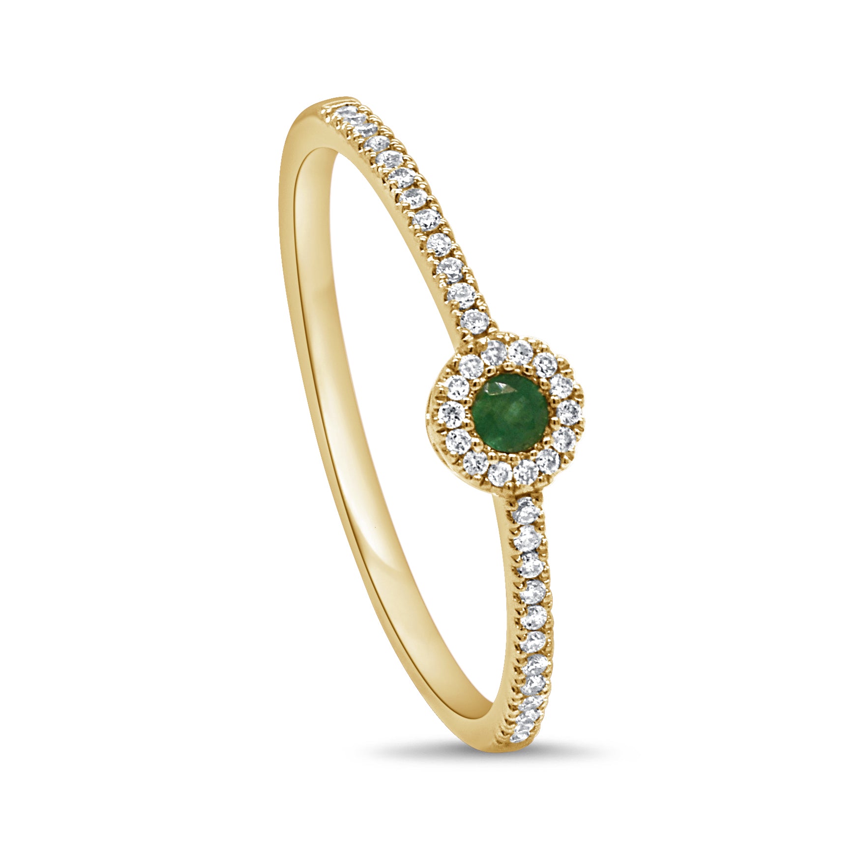 14K Gold  Diamond & Emerald - 0.08ct