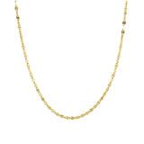 14K Gold Flat Link Mirror Necklace