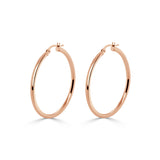 14K Gold 2x30mm Hoop Earrings