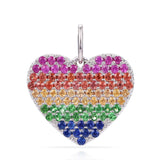 14k Gold & Rainbow Sapphire Heart Charm - 1.09ct