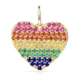 14k Gold & Rainbow Sapphire Heart Charm - 1.09ct