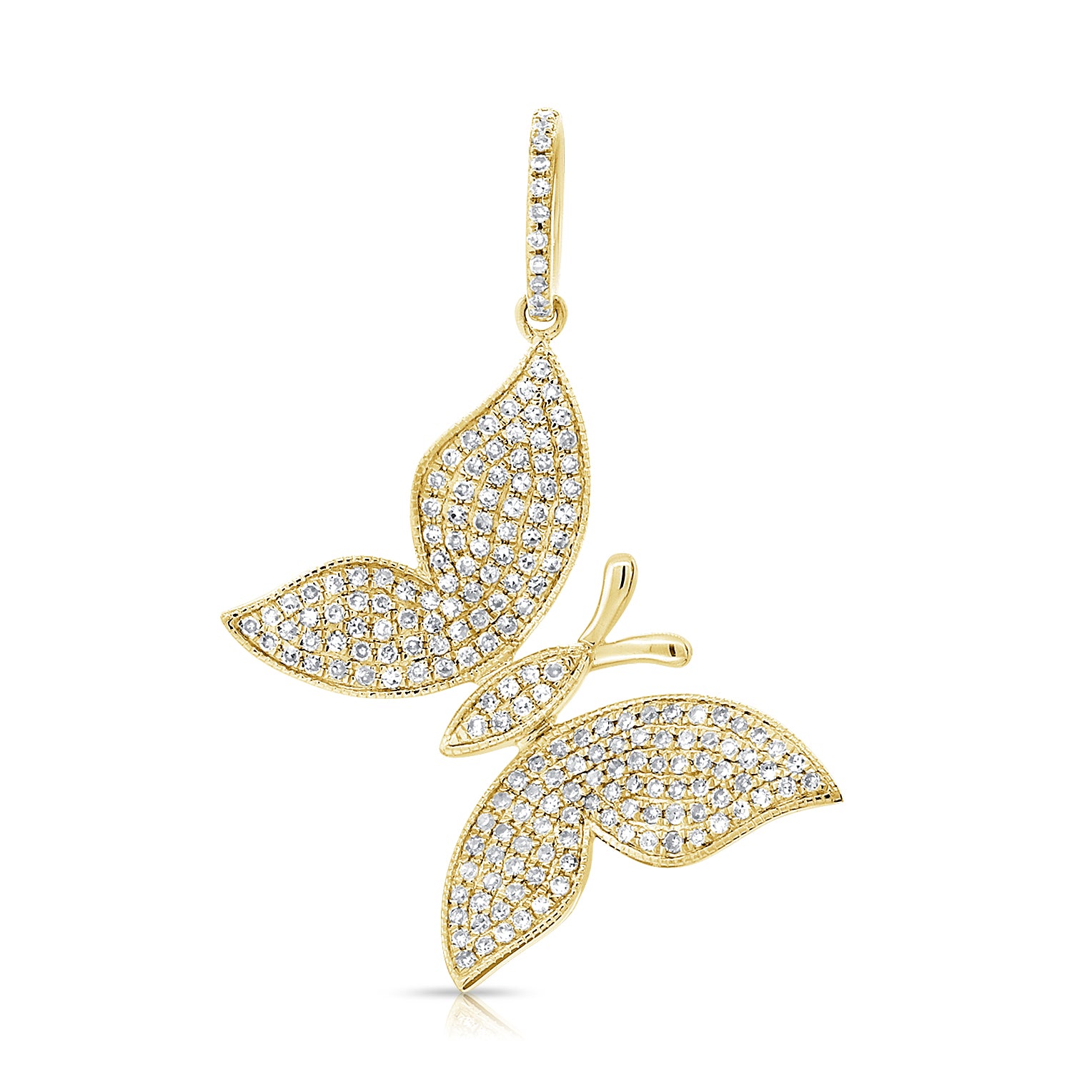 14k Gold & Diamond Butterfly Charm - 0.55ct