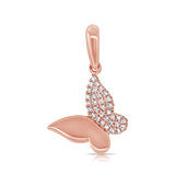 14k Gold & Diamond Butterfly Charm - 0.08ct