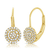 14K Gold Diamond Disc Dangle Earrings - 0.16ct