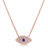 14k Gold & Diamond Evil Eye Necklace - 0.14ct