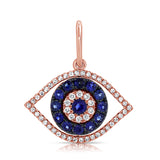 14k Gold & Diamond Evil Eye Charm - 0.18ct