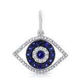 14k Gold & Diamond Evil Eye Charm - 0.18ct