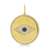 14k Gold & Diamond Evil Eye Charm - 0.28ct