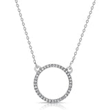 14K Gold & Diamond Open Circle Pendant - 0.13ct