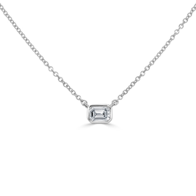 14k Rose Gold & Diamond Paperclip Initial Necklace – Sabrina Design