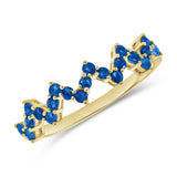 14k Gold & Blue Sapphire Heartbeat Ring - 0.45ct