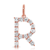 14k Gold & Diamond Large Initial Pendant 0.37 ct.- 0.70 ct.