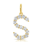 14k Gold & Diamond Large Initial Pendant 0.37 ct.- 0.70 ct.