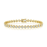 14k Gold Bezel Diamond Tennis Bracelet - 1.79ct