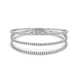 14K Gold & Diamond 3-Row Flexible Bangle - 2.85ct