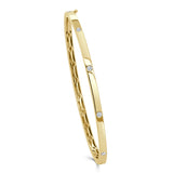 14K Gold & Diamond Bangle - 0.185ct