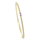 14K Gold Birthstone & Diamond Flexible Bangle - 0.54ct