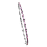 14K Gold & Pink Sapphire Flexible Bangle - 1.85ct