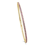 14K Gold & Pink Sapphire Flexible Bangle - 1.85ct