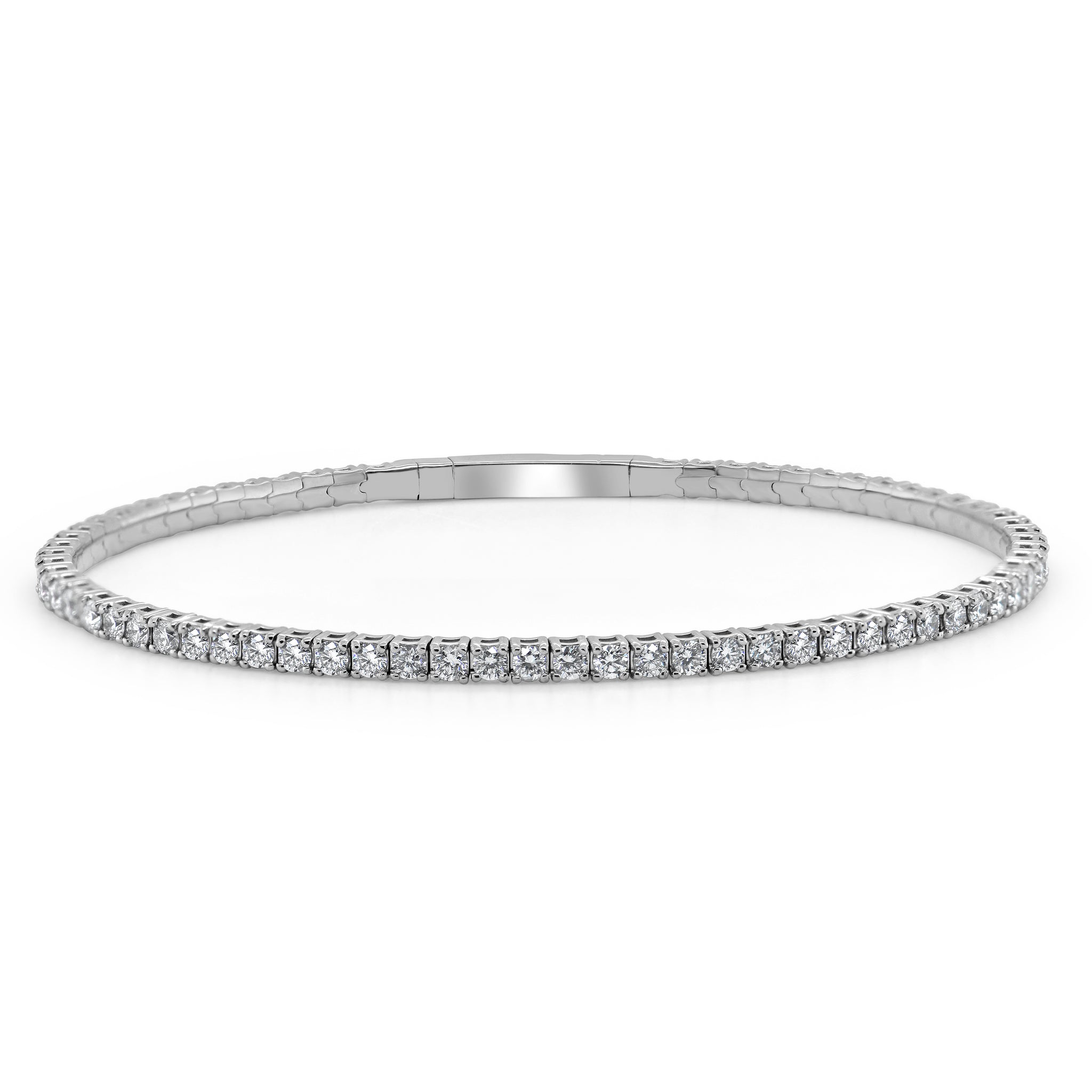 14kt White Gold Flexible Diamond Bangle