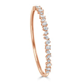 14k Gold & Fancy-Shape Diamond Bangle - 3.08ct