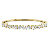 14k Gold & Fancy-Shape Diamond Bangle - 3.08ct