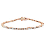 14k Gold & Baguette Diamond Tennis Bracelet - 2.74ct