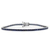 14k Gold & Blue Sapphire Tennis Bracelet - 4.64ct