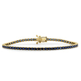 14k Gold & Blue Sapphire Tennis Bracelet - 4.64ct