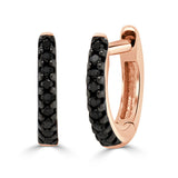 14K Gold & Black Diamond Huggie Earrings - 0.06ct