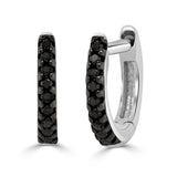 14K Gold & Black Diamond Huggie Earrings - 0.06ct