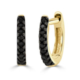 14K Gold & Black Diamond Huggie Earrings - 0.06ct