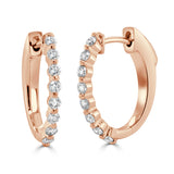 14k Gold & Diamond Oval Hoops - 0.48ct