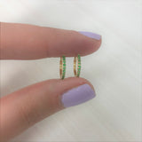 14k Gold & Emerald Huggie Earrings - 0.14ct