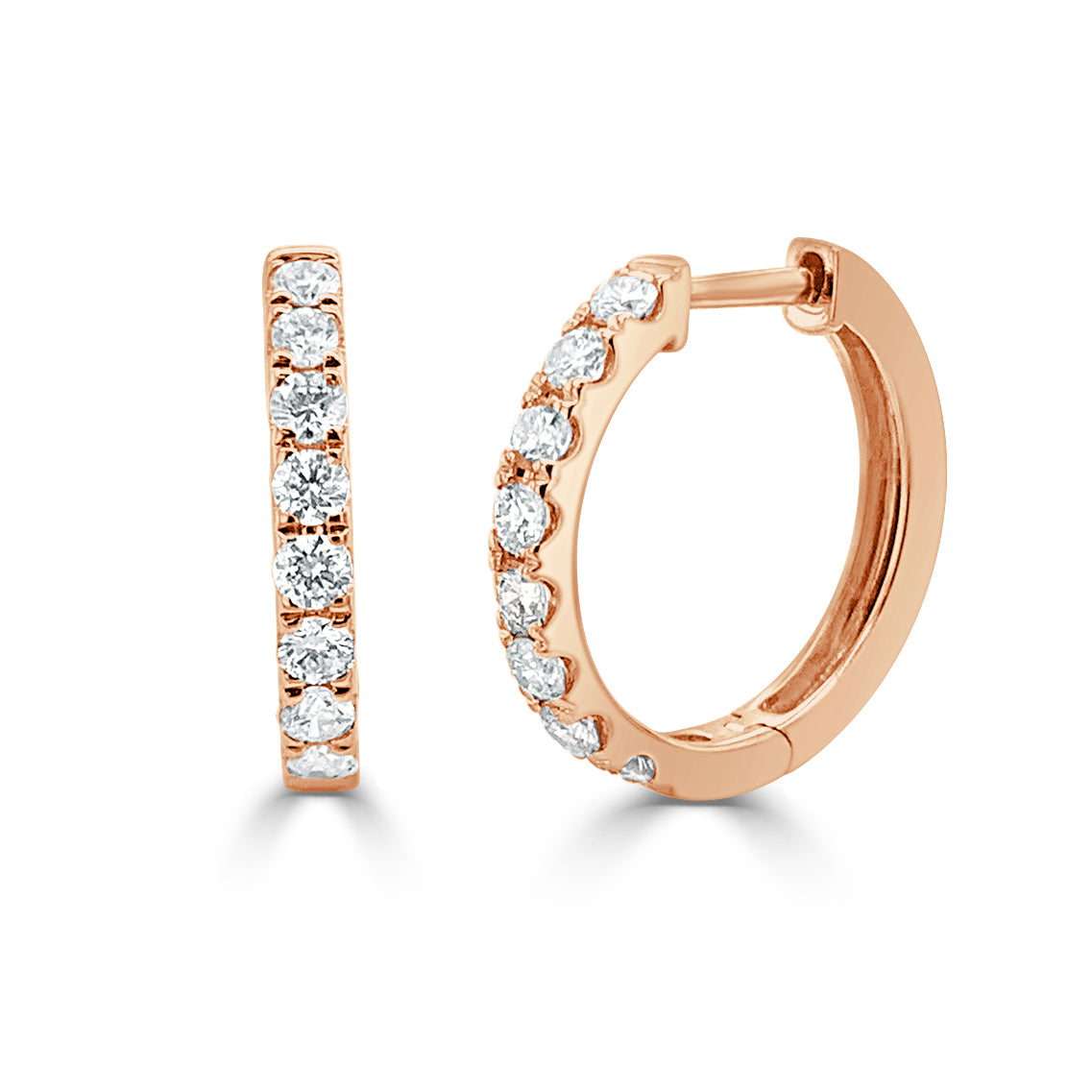 14k Gold & Diamond Huggie Earrings- 0.47ct.