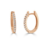 14k Gold & Diamond Oval-Shape Huggie Earrings - 0.16ct