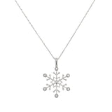 14k Gold & Diamond Snowflake Necklace - 0.03ct