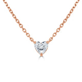 14k Gold & Heart-Shaped Diamond Necklace - 0.31ct