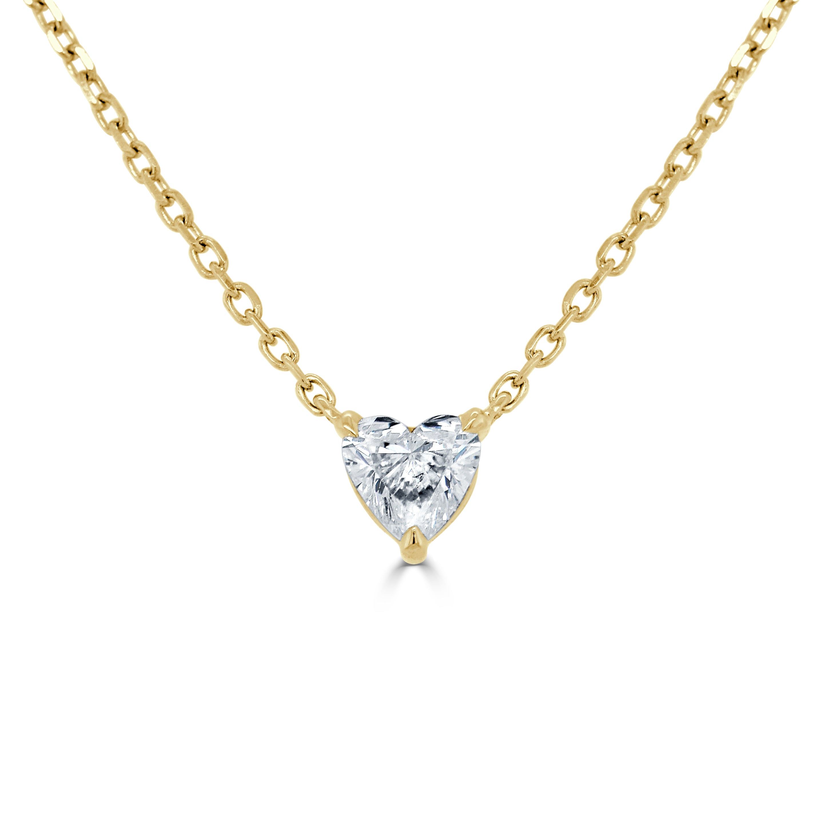 14k Gold & Heart-Shaped Diamond Necklace - 0.31ct