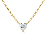 14k Gold & Heart-Shaped Diamond Necklace - 0.31ct