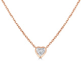 14k Gold & Bezel Heart Diamond Necklace - 0.31ct