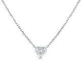 14k Gold & Bezel Heart Diamond Necklace - 0.31ct