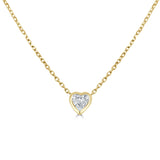 14k Gold & Bezel Heart Diamond Necklace - 0.31ct