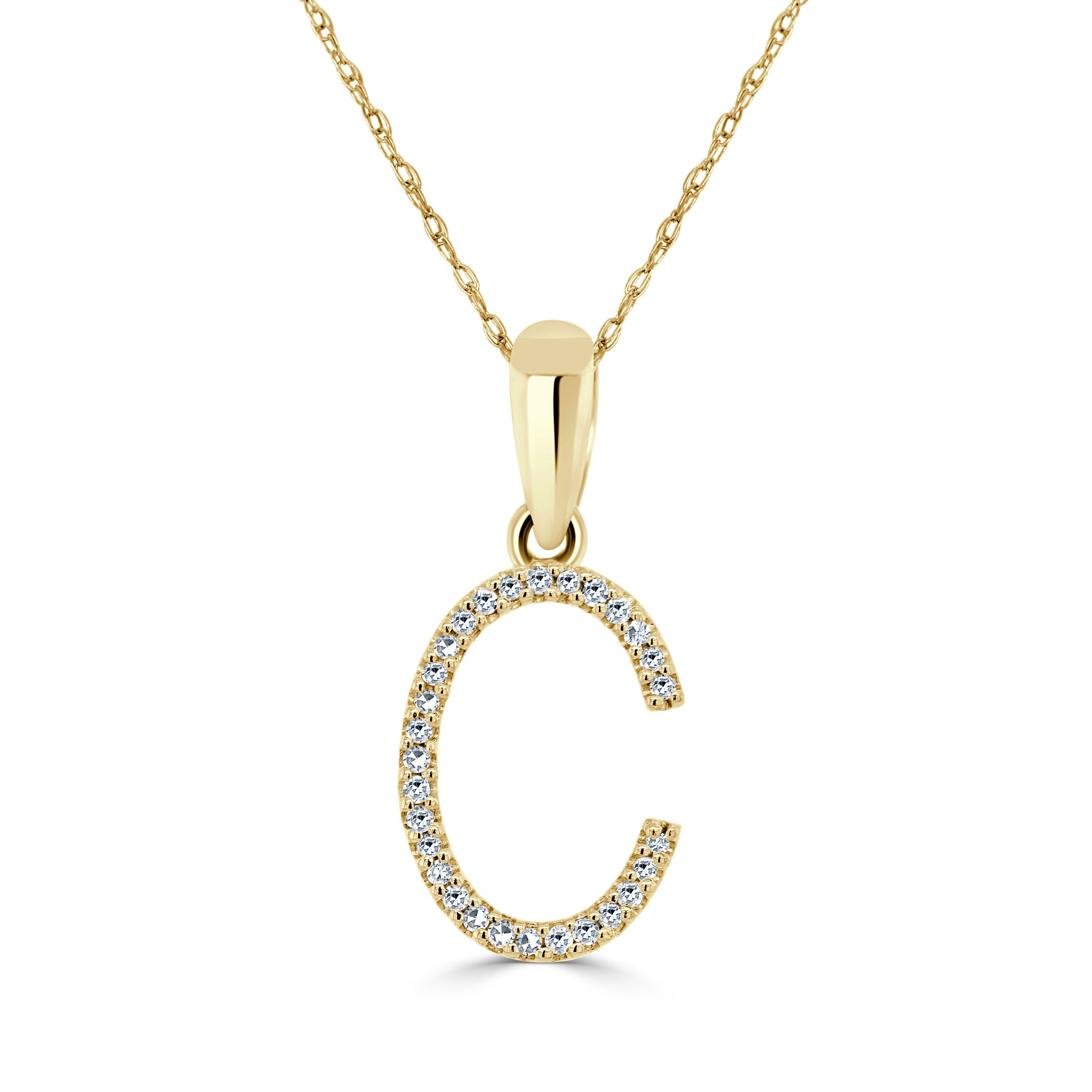 9ct Yellow Gold 'M' Letter Necklace