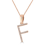 14k Rose Gold & Diamond Initial Necklace