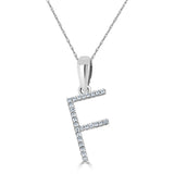 14k White Gold & Diamond Initial Necklace