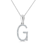 14k White Gold & Diamond Initial Necklace